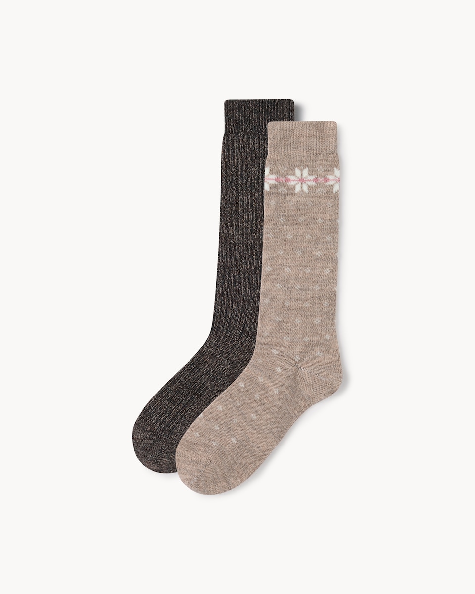 F&F 2-Pack WARMPLUS™ Medium Warmth Thermal Socks in Brown