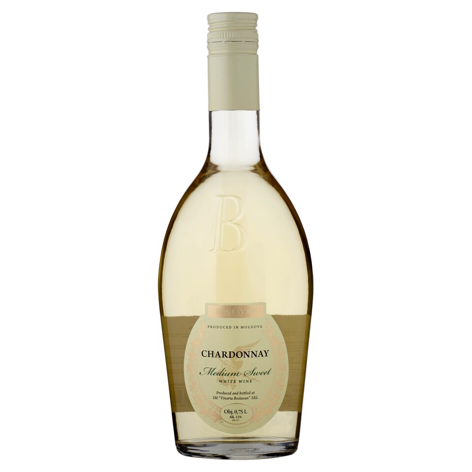 Bostavan Chardonnay Semi-Sweet White Wine 750 ml