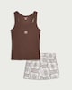 image 4 of F&F Cotton Rich Printed Short Pyjama Set in Multi Brown