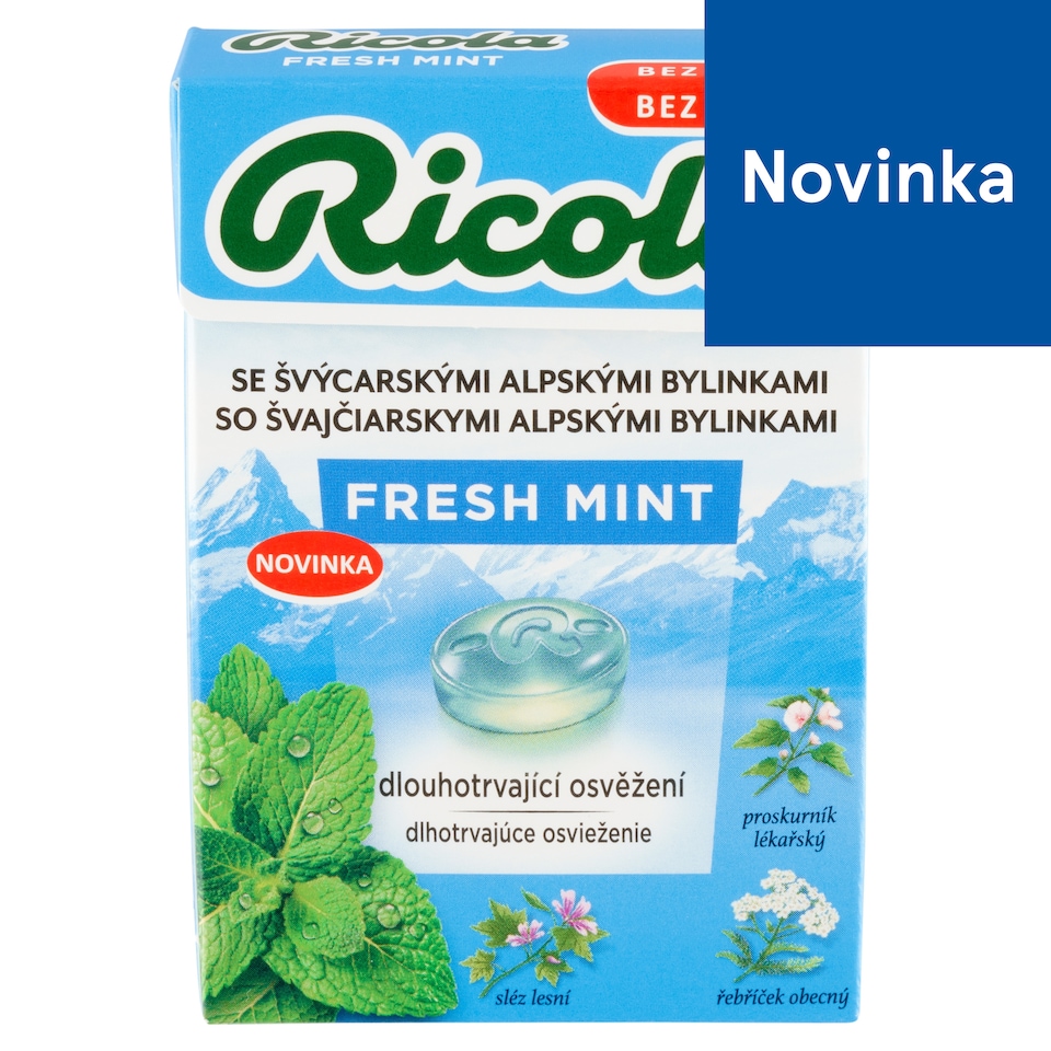 obrázok 1 z Ricola Fresh Mint švajčiarsky bylinný drops bez cukru 40 g