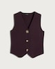 image 4 of The F&F Edit Knitted Button Front Waistcoat in Burgundy