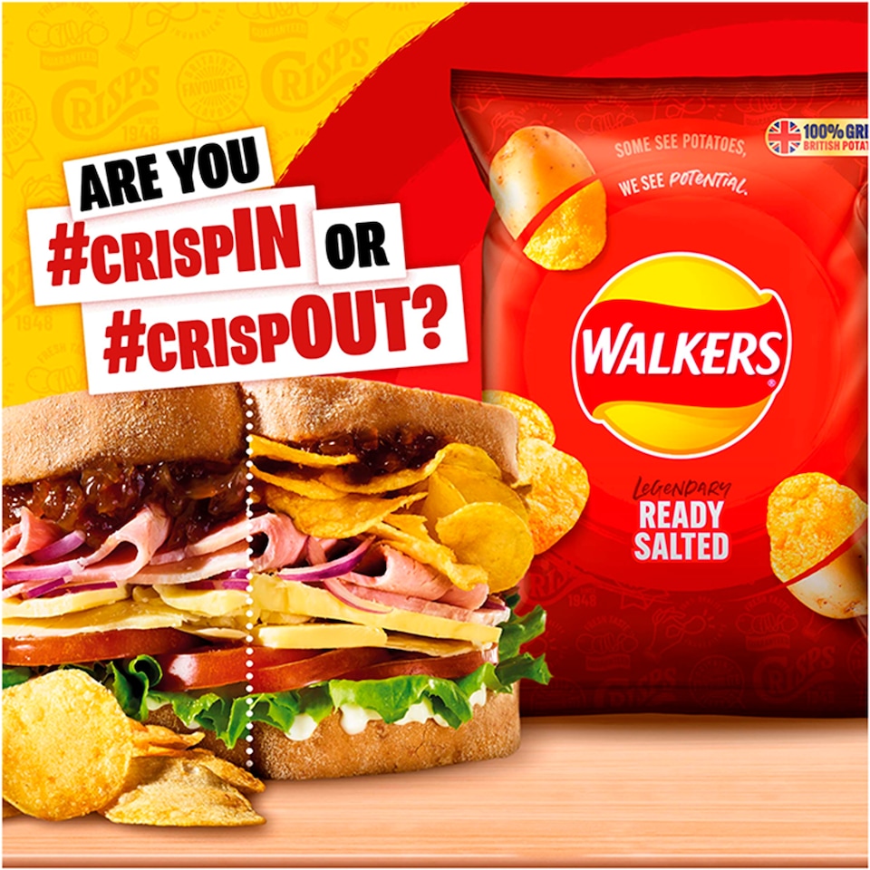 image 1 of Walkers Ready Salted & Salt & Vinegar Crisps Multipack 12x25g