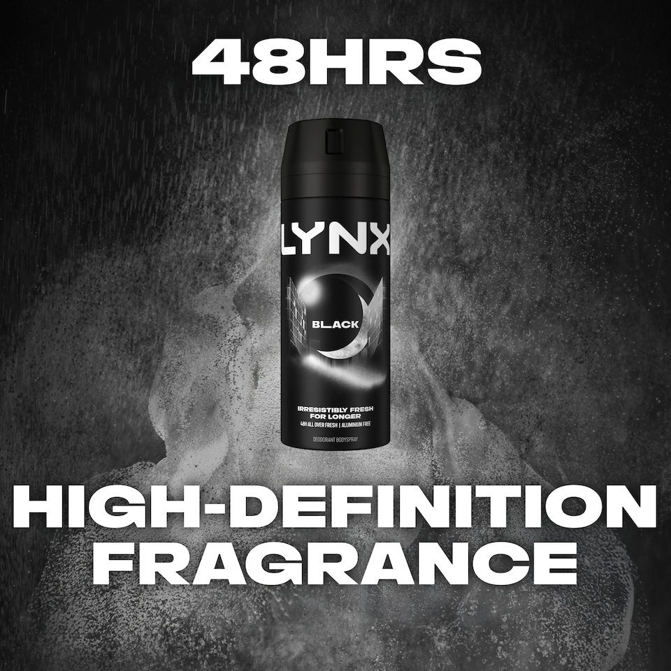 image 1 of Lynx Black 48h Deodorant Bodyspray for Men 150ml