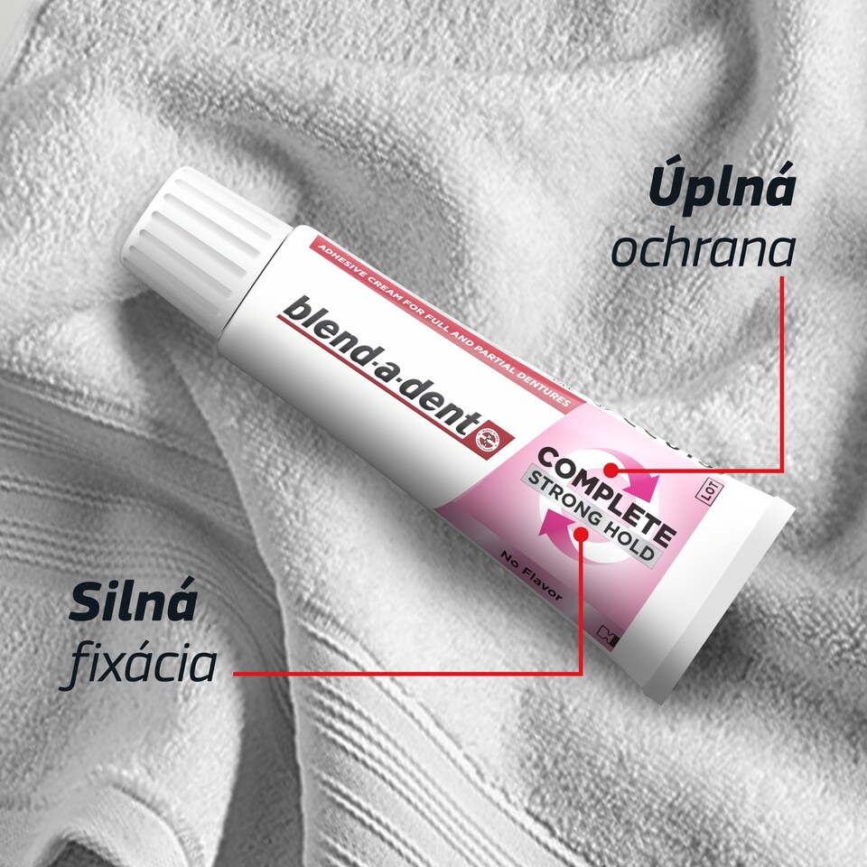 obrázok 1 z Blend-a-dent Complete No Flavor Fixačný Krém na Úplné a Čiastočné Zubné Protézy 47 ml