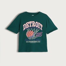 F&F Boys Pure Cotton Slogan Short Sleeved T-Shirt in Green