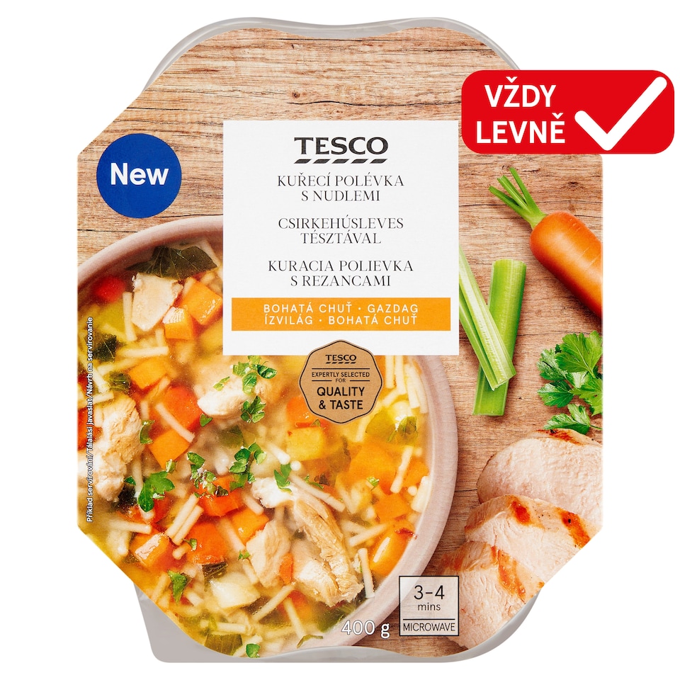 Tesco Kuřecí polévka s nudlemi 400g