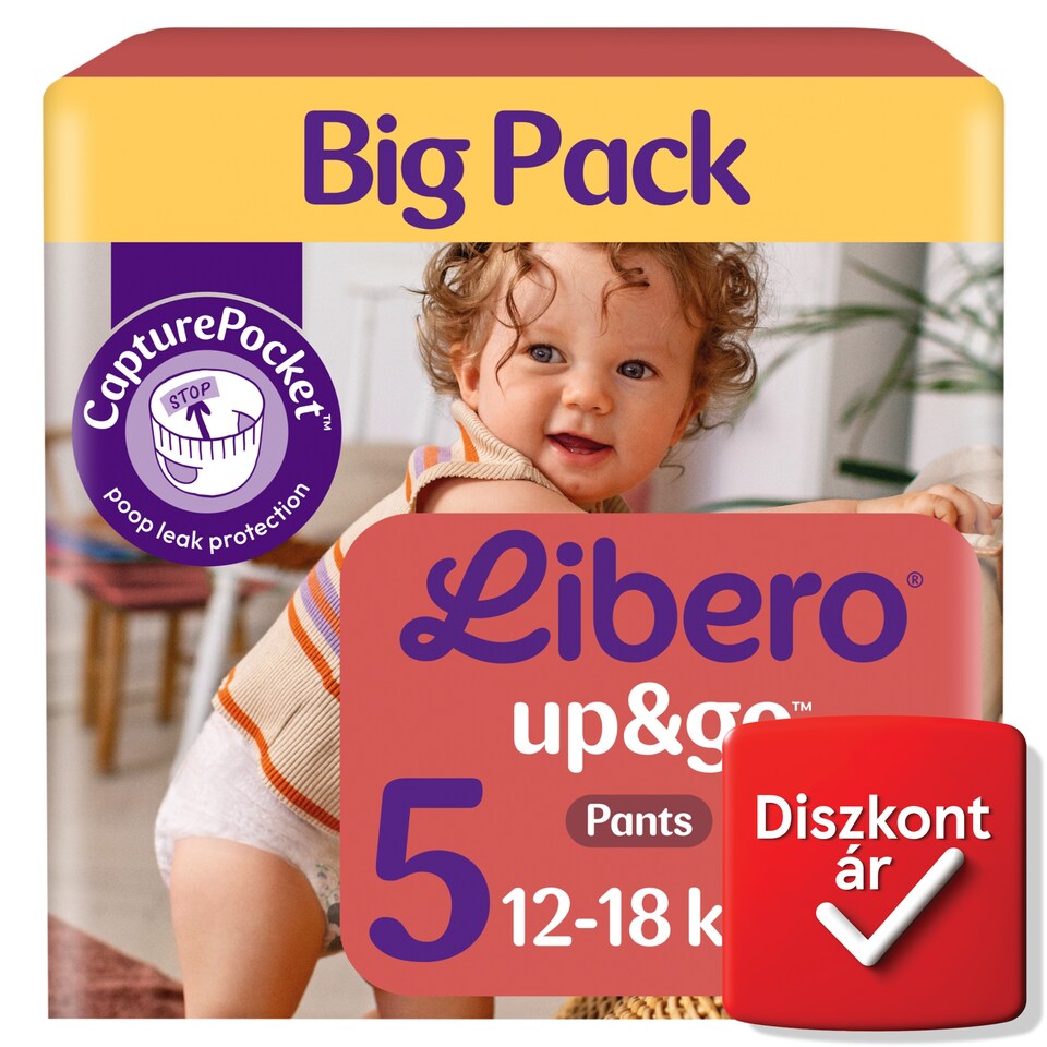 Libero Up&Go Big Pack bugyipelenka, méret: 5, 12-18 kg, 38 db  1. kép