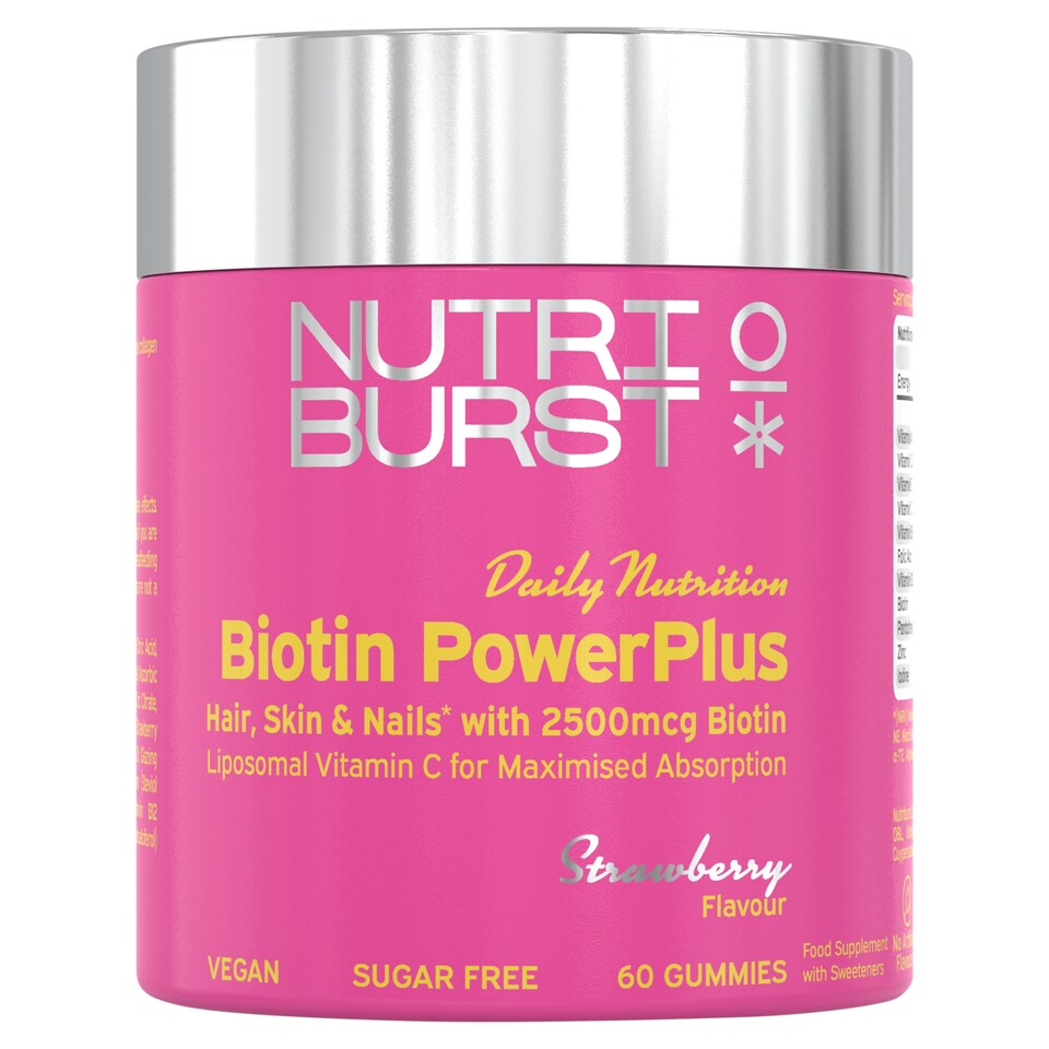 image 1 of Nutriburst Biotin PowerPlus Gummies - Strawberry Flavour 60s