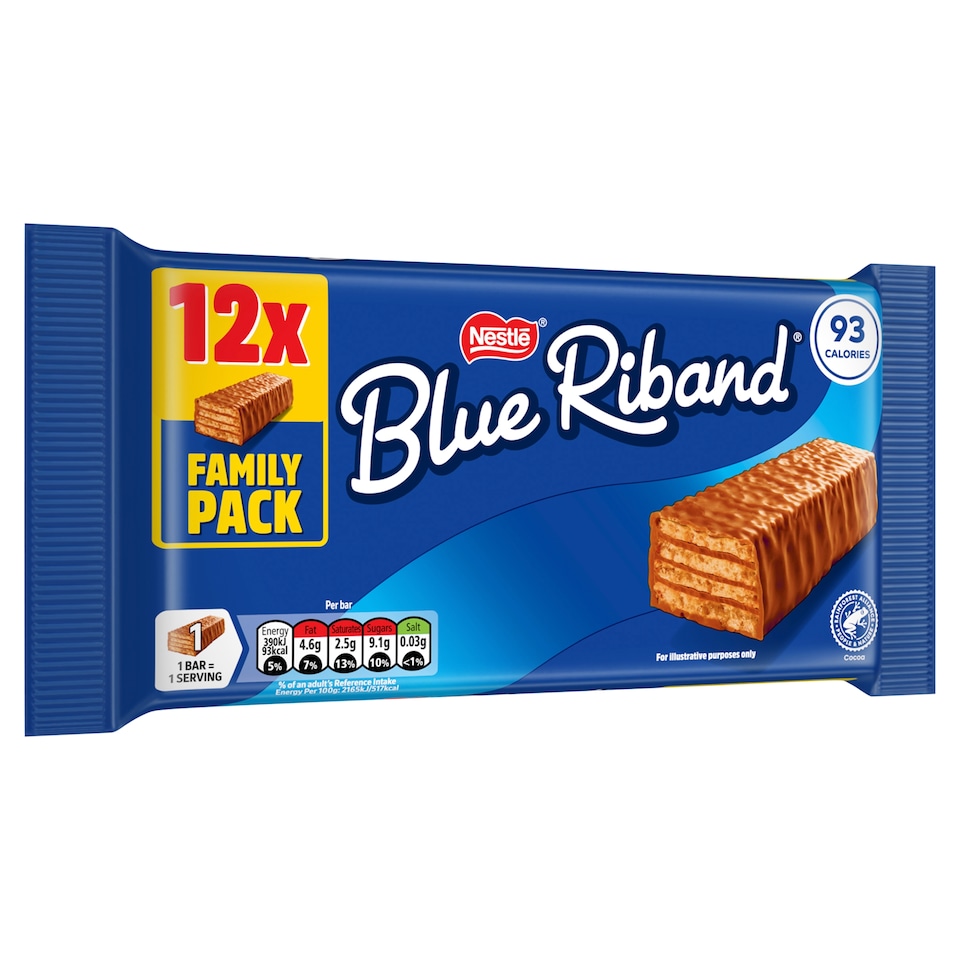 image 1 of BLUE RIBAND Chocolate wafer biscuits Multipack 12x18g