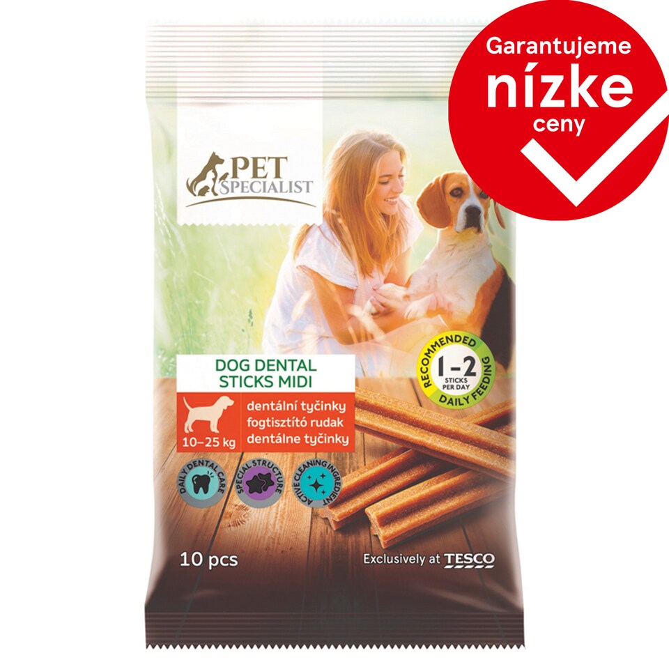 Tesco Pet Specialist Dentálne tyčinky midi 10 ks 270 g