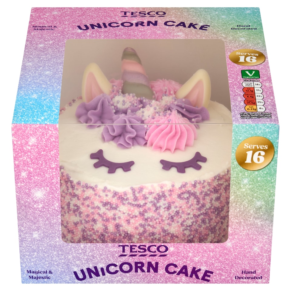 Tesco Golden Unicorn Cake
