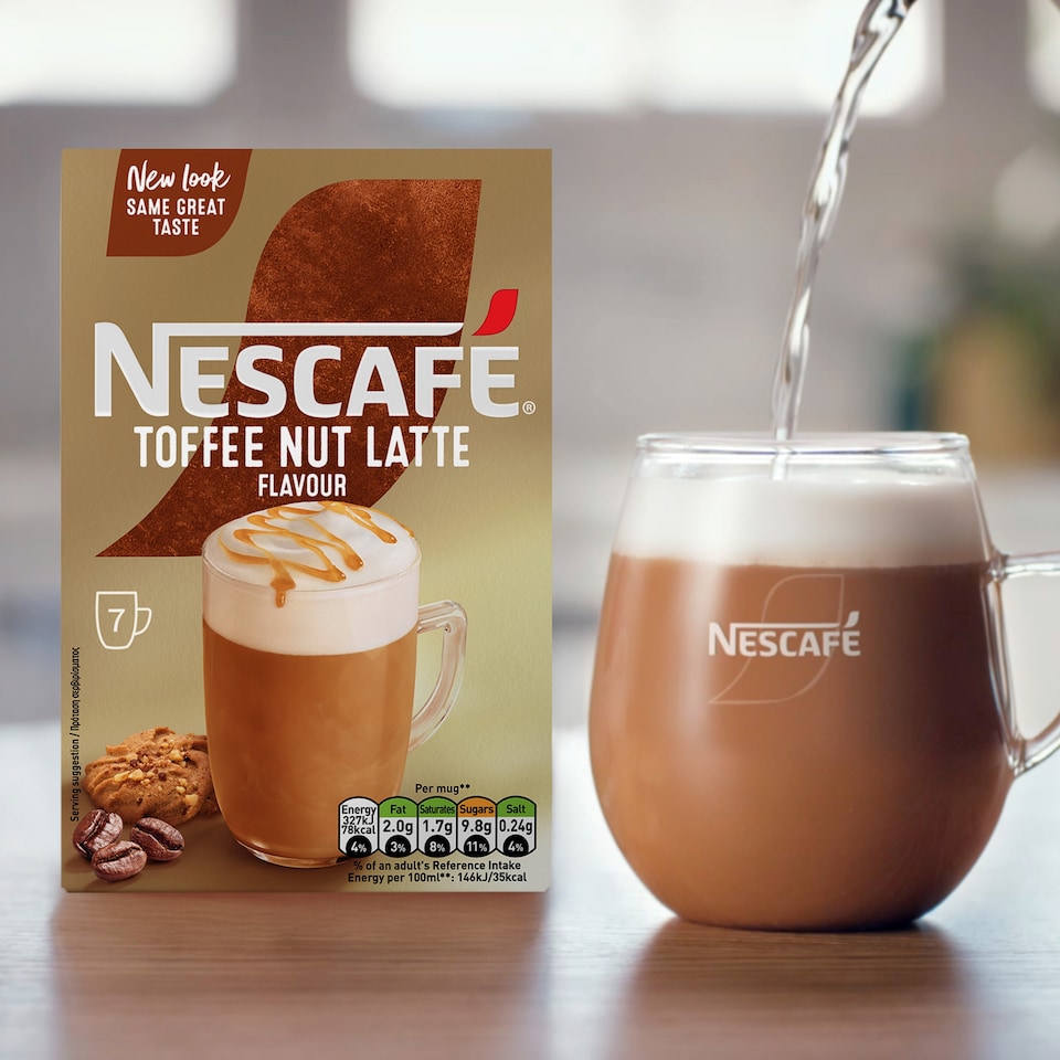 image 1 of Nescafe Toffee Nut Latte Instant Coffee 7 Sachets