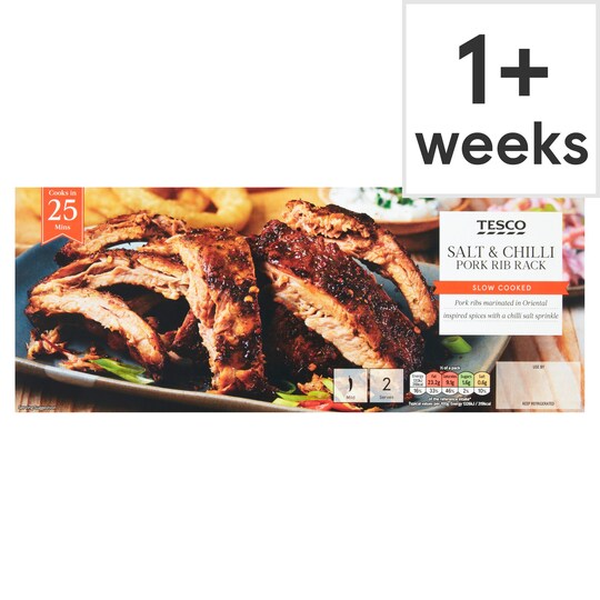 Tesco Salt & Chilli Pork Rib Rack 415G Tesco Groceries
