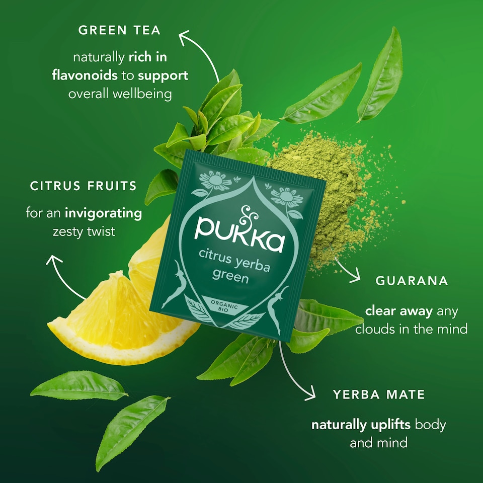 image 1 of Pukka Organic Citrus Yerba Green 20 Sachets 36g