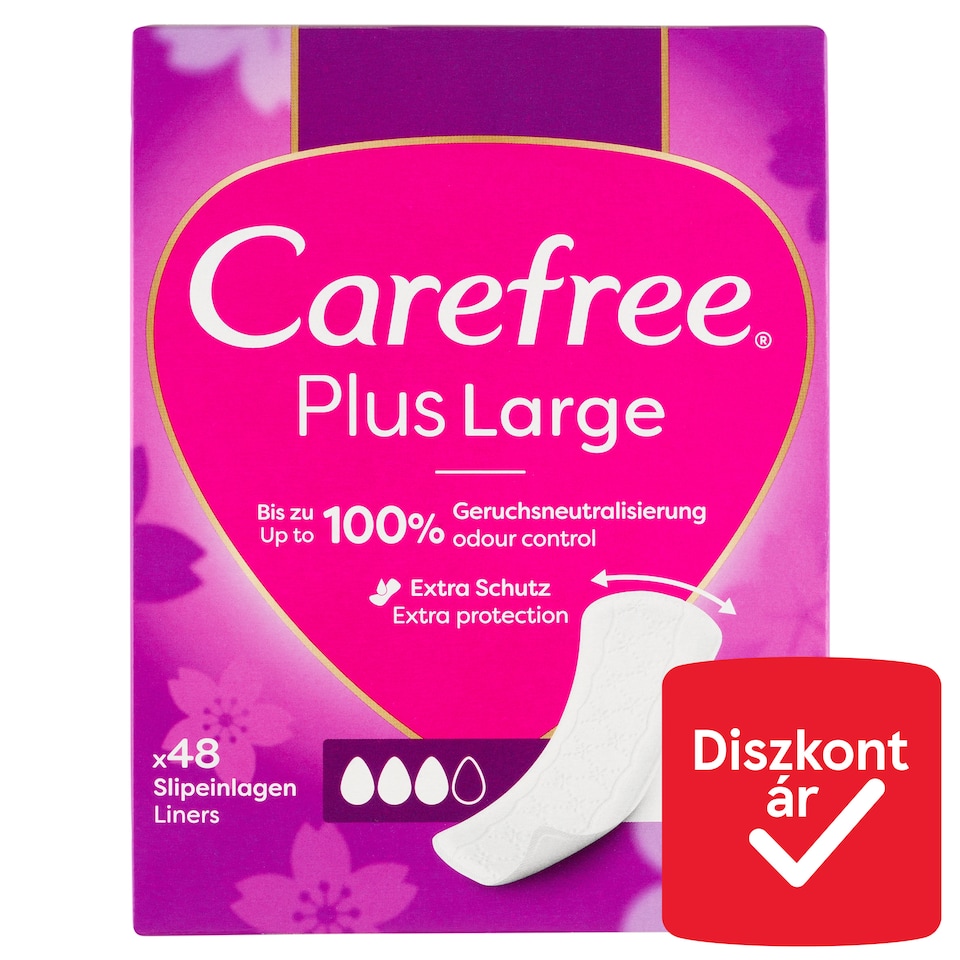 Carefree Plus Large illatanyagmentes tisztasági betét 48 db