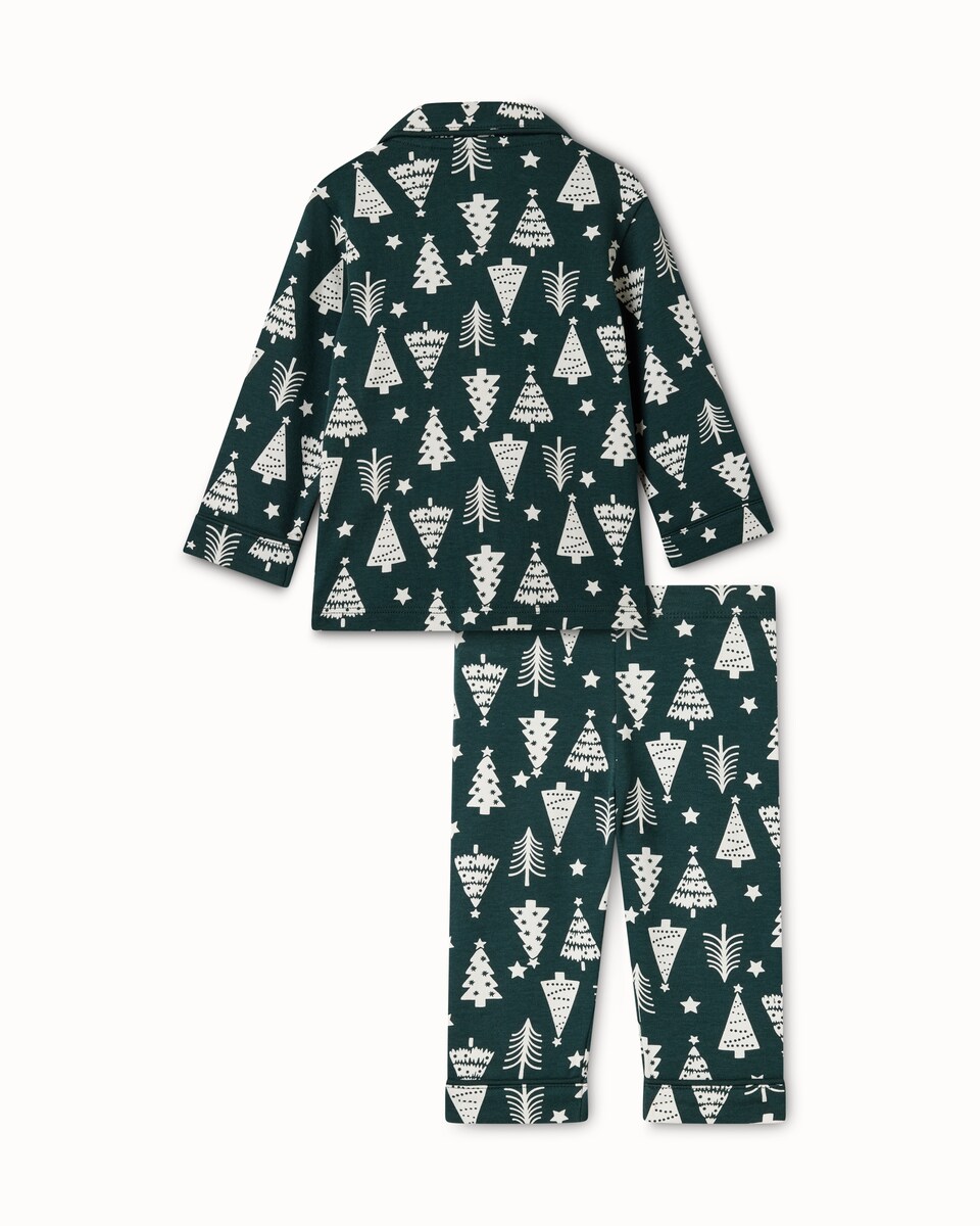 image 1 of Christmas Baby Pure Cotton Tree Revere Matching Family Pyjama Set in Green