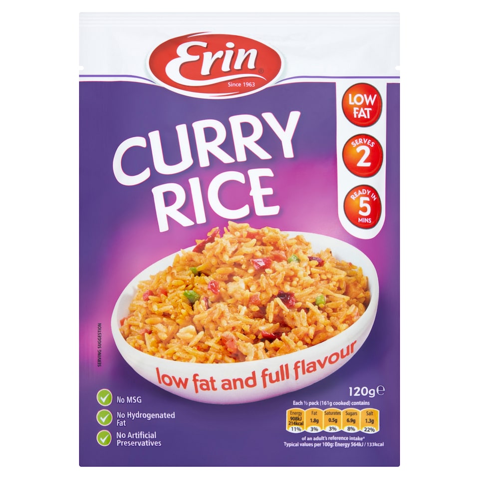 Erin Low Fat Savoury Rice Curry 120G