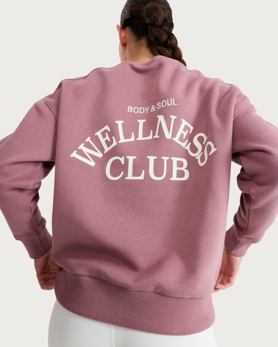 image 1 of F&F Active AFTERCLASS Cotton Rich Slogan Sweatshirt in Pink