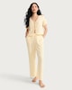 image 2 of F&F Pure Cotton Double Cloth Tie Front Pyjama Set in Yellow