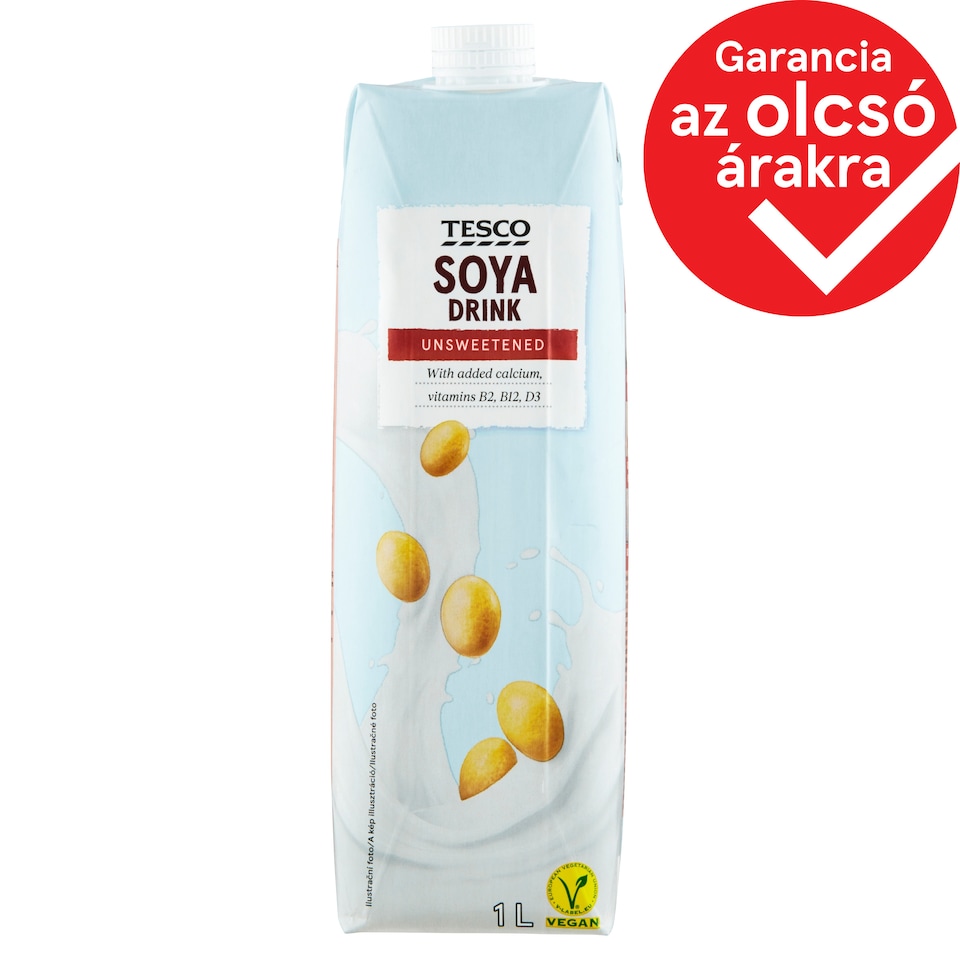 Tesco Unsweetened Soya Drink with Added Calcium, Vitamins 1 l