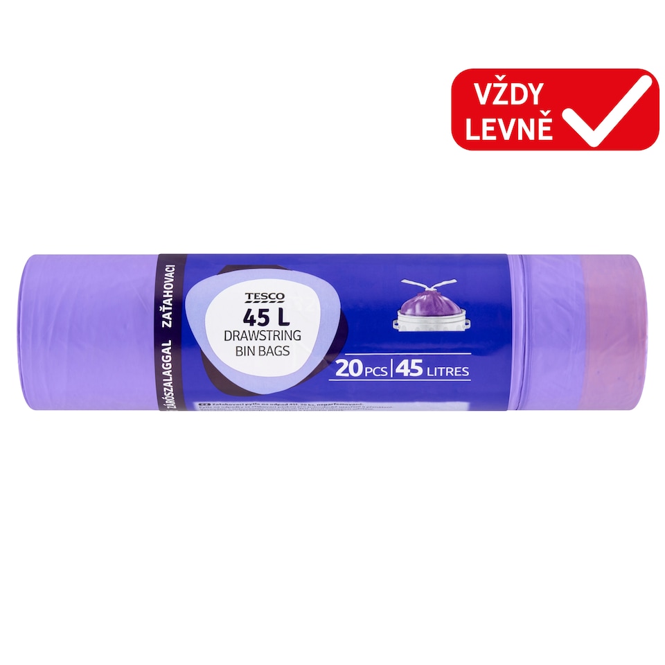 Tesco Zatahovací pytle na odpad 45 l 20 ks