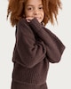 image 1 of F&F Girls 2-Piece Cosy Knitted Hoodie and Trousers Set in Brown