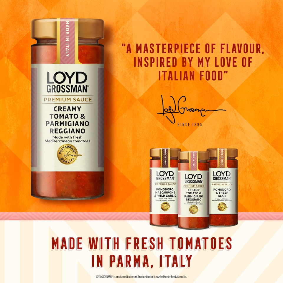 image 1 of Loyd Grossman Creamy Tomato & Parmigiano Reggiano Pasta Sauce 290g