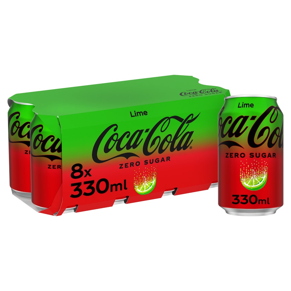 image 1 of Coca Cola Zero Sugar Lime 8 x 330ml