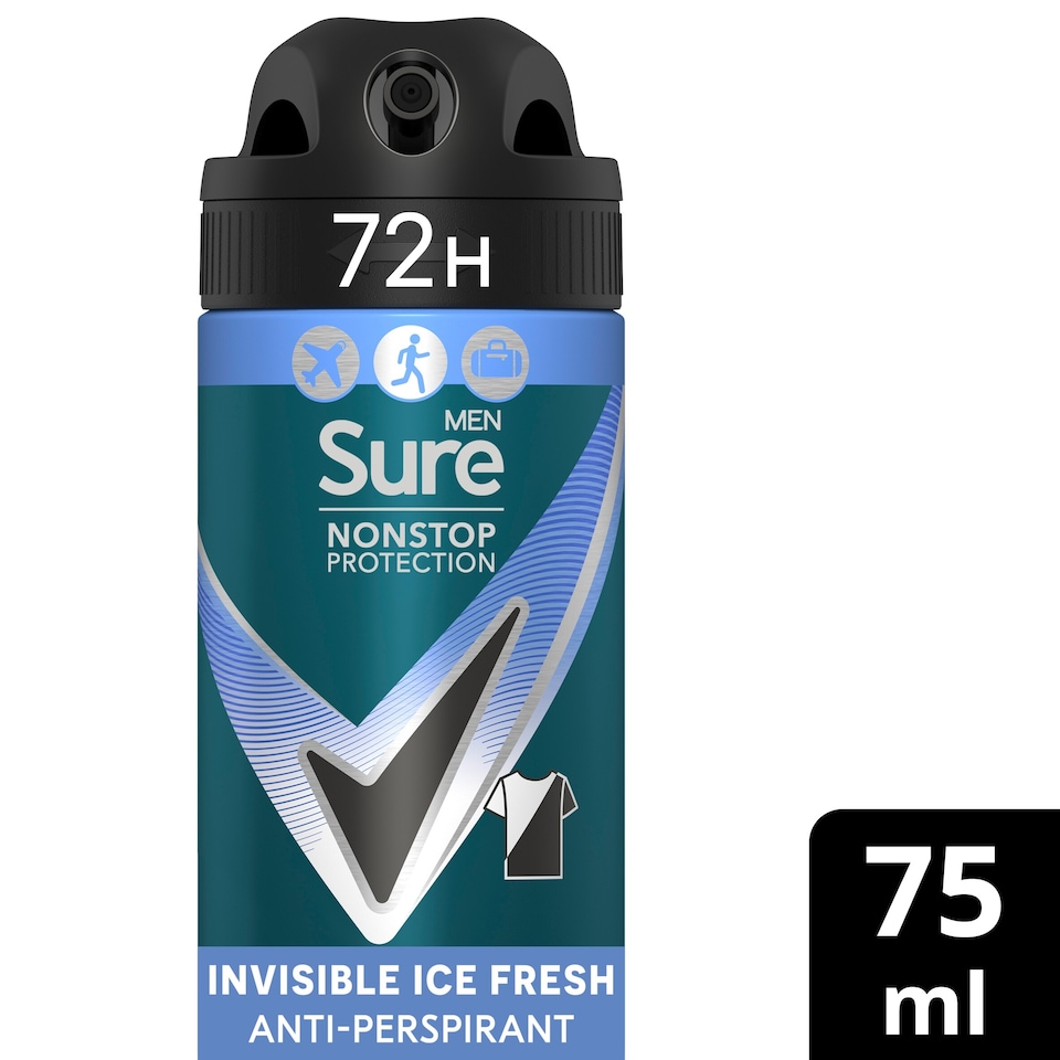 image 1 of Sure Men 72H Invisible Ice Fresh Antiperspirant 75Ml