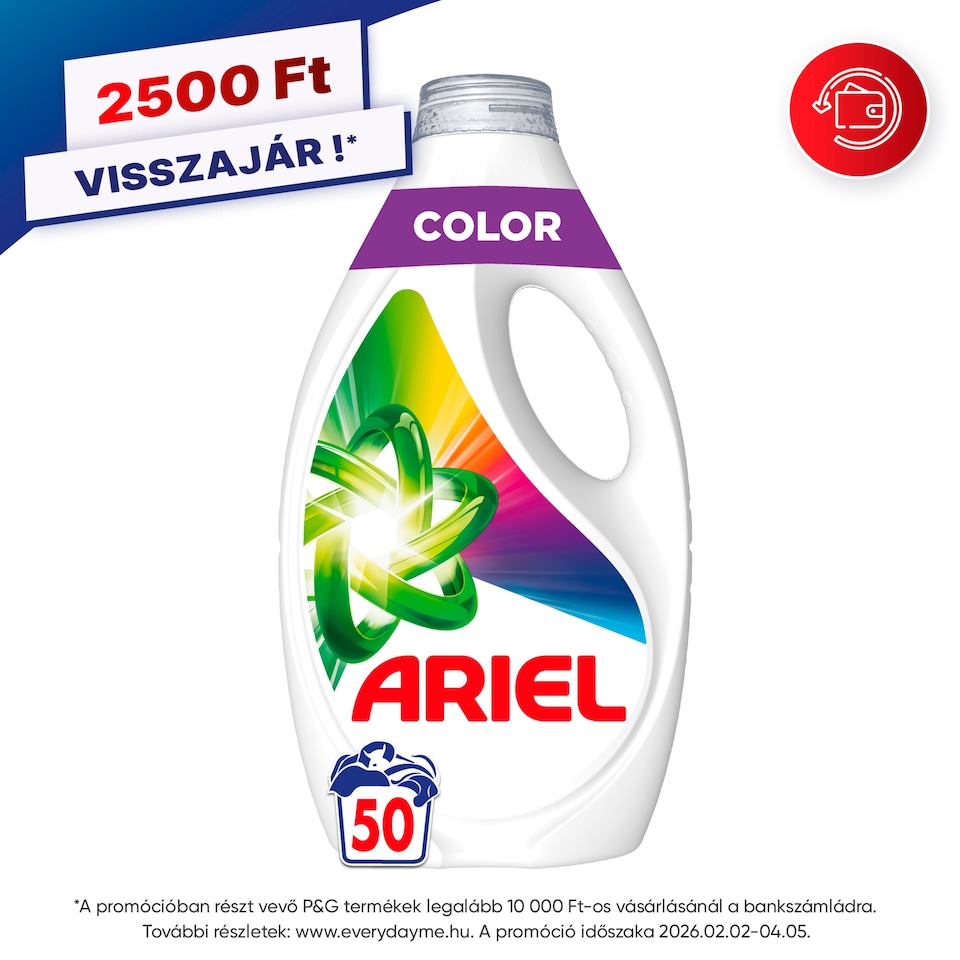image 1 of Ariel Washing Liquid For Colors, 2.25l, 50 Washes