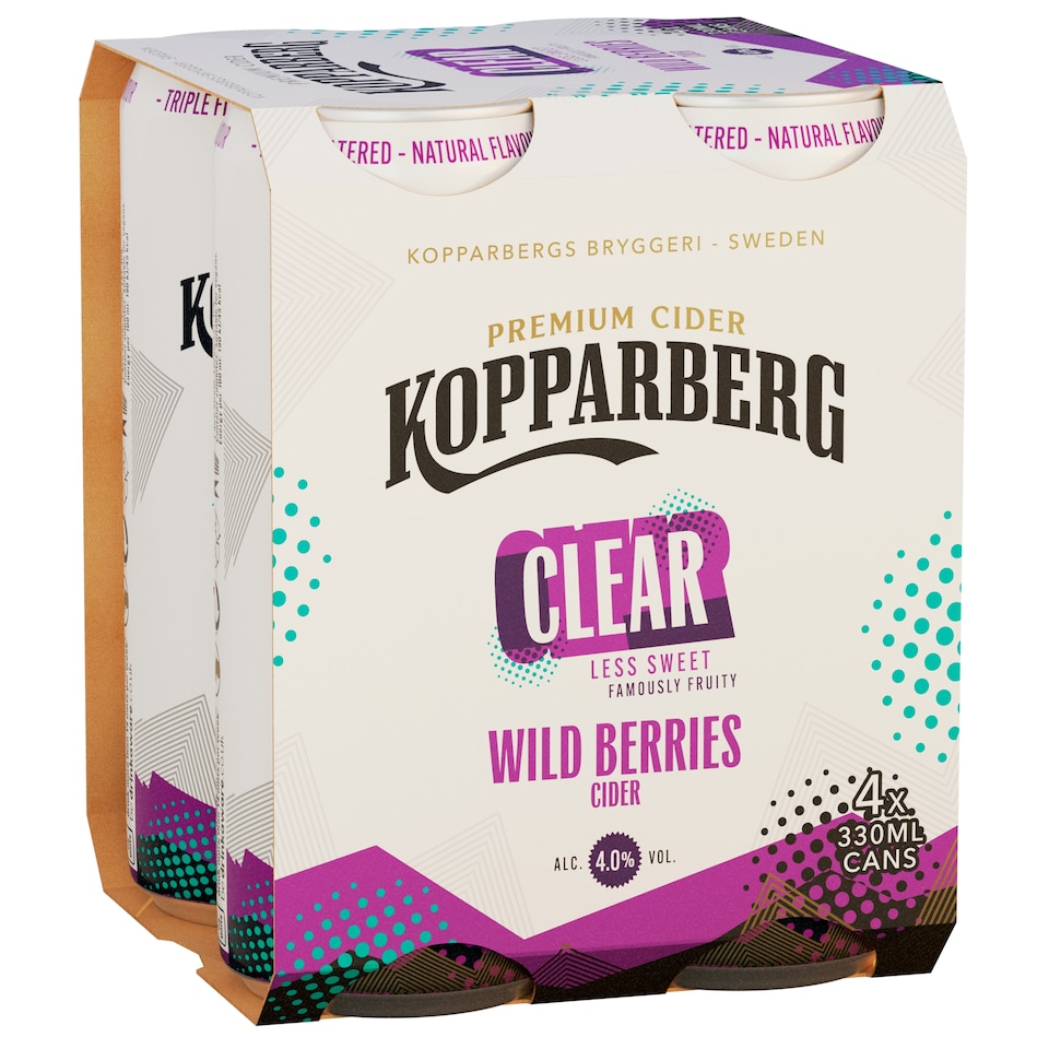 Kopparberg Clear Wild Berries Premium Cider 4 x 330ml