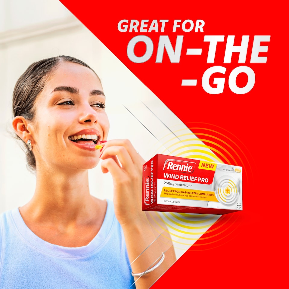 image 1 of Rennie Wind Relief Pro 250mg Simeticone 20 Capsule