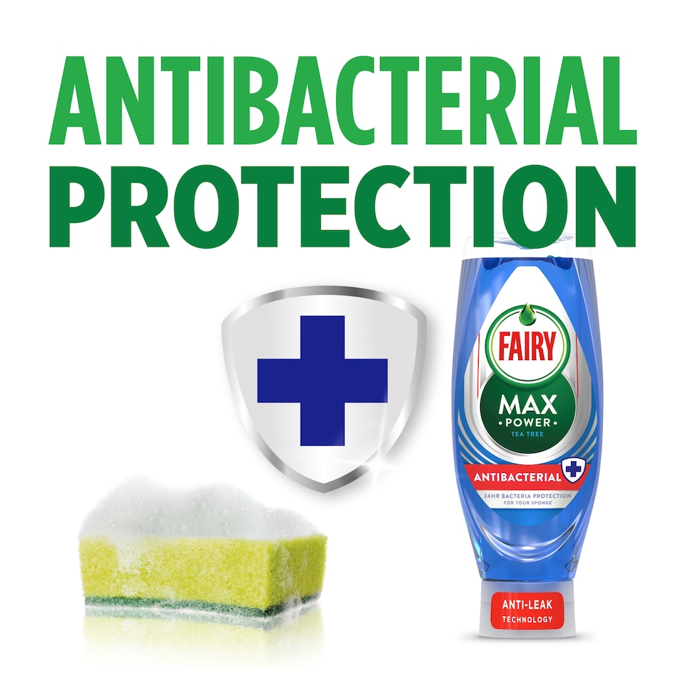 image 1 of Fairy Max Power Eucalyptus Anti-Bacterial Washing Up Liquid 545ml