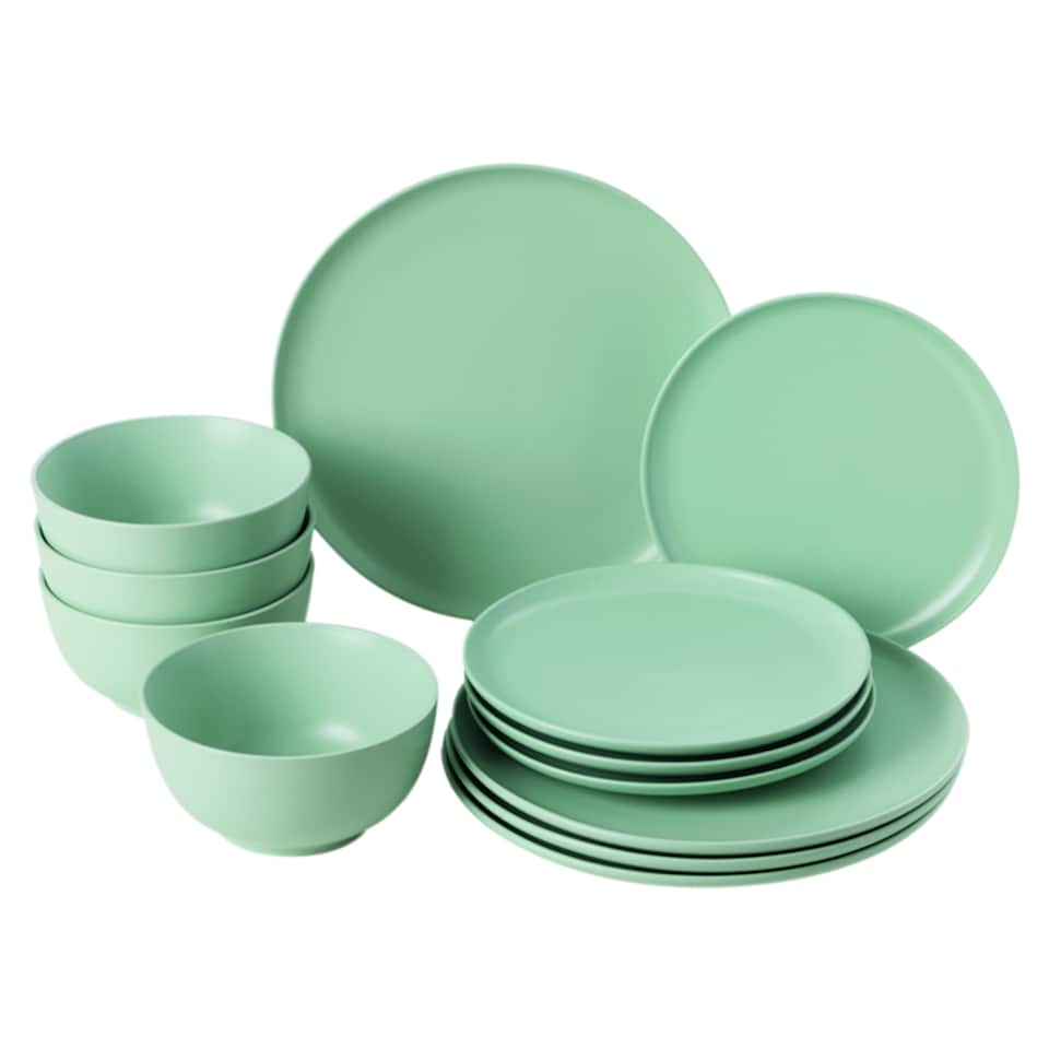 Tesco Home Turin étkészlet zöld 12 db-os 1. kép
