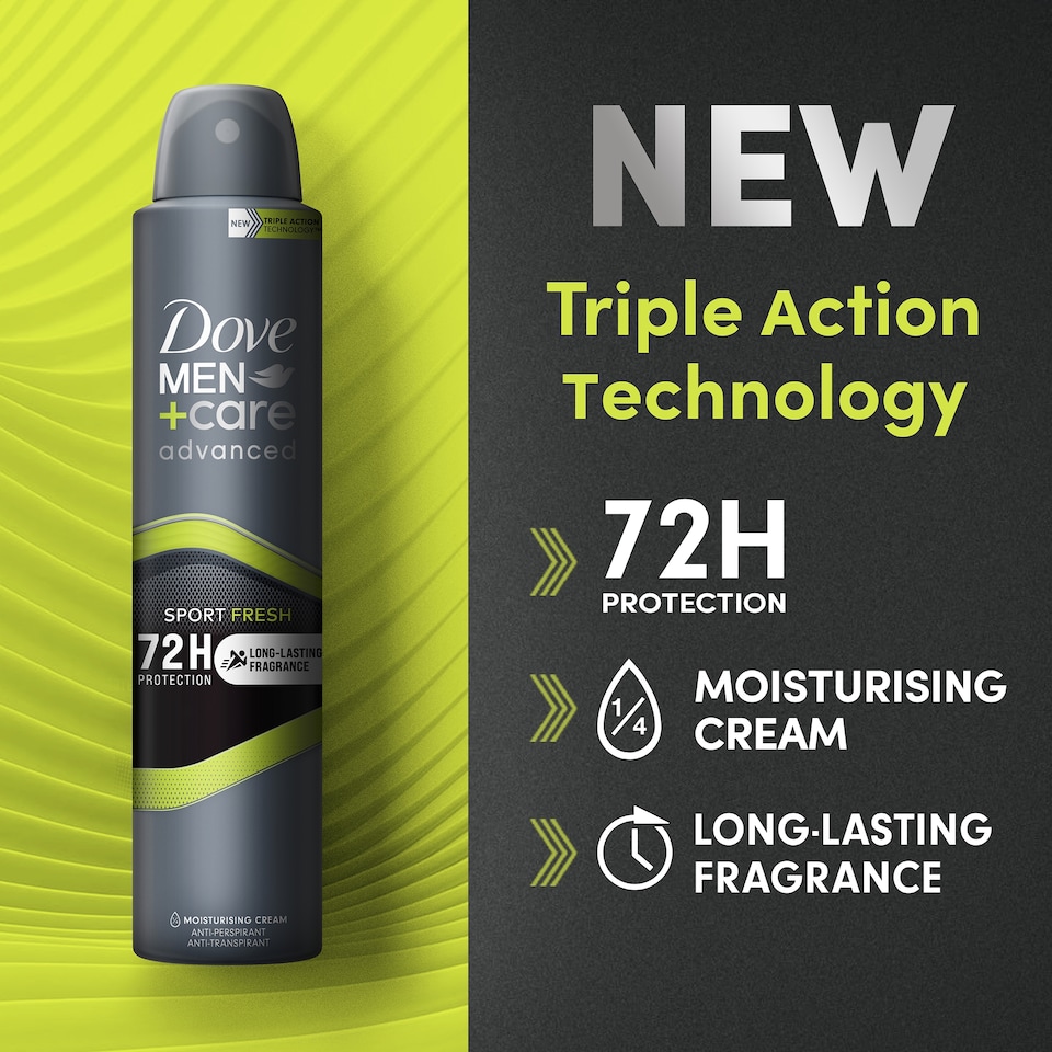 image 1 of Dove Men+Care Sport Fresh 72h Antiperspirant Deodorant 200ml