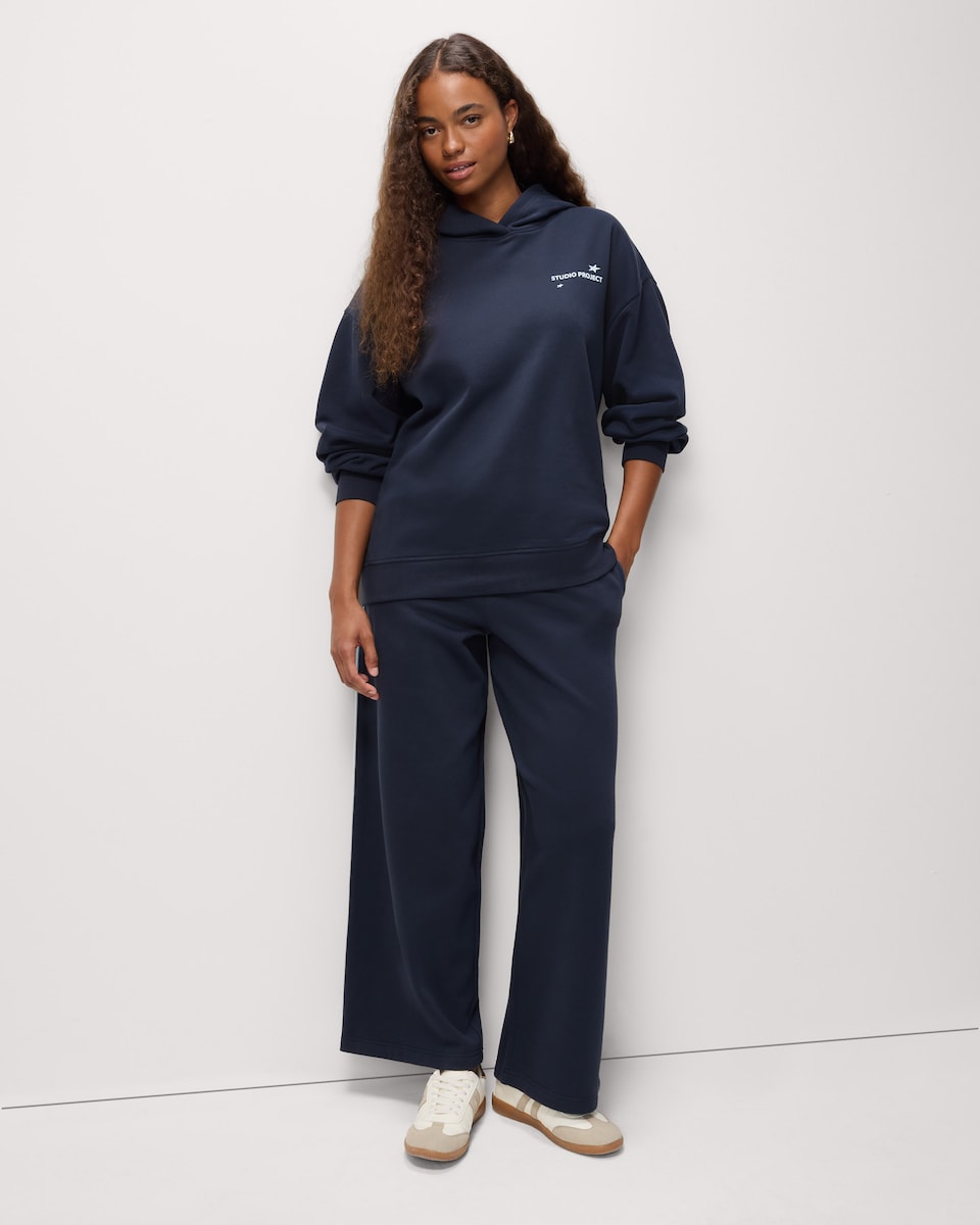 image 1 of OH ME OH MY Cotton Rich Wide Leg Joggers in Navy
