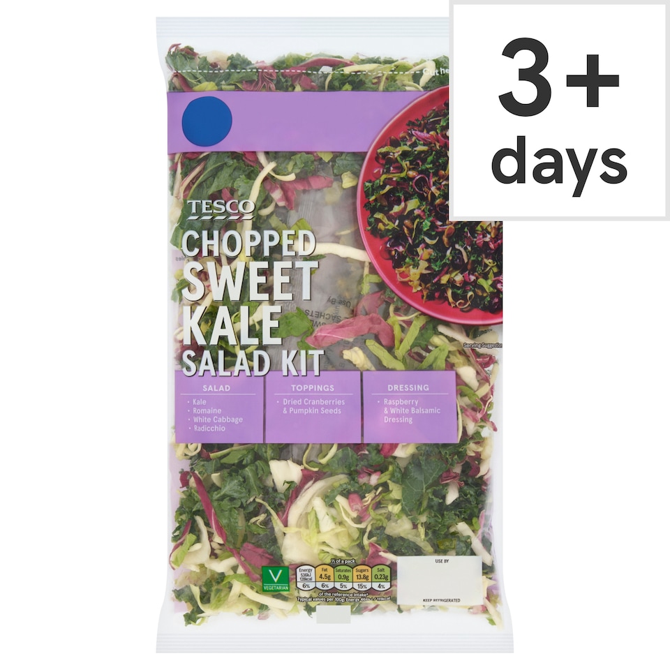 image 1 of Tesco Chopped Sweet Kale Salad Kit 230g