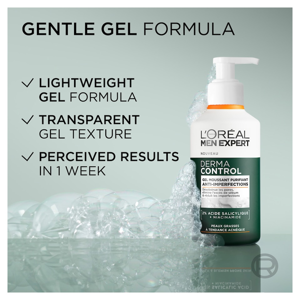 image 1 of  L'Oreal Men Expert Derma Control Gel Cleanser 260ml