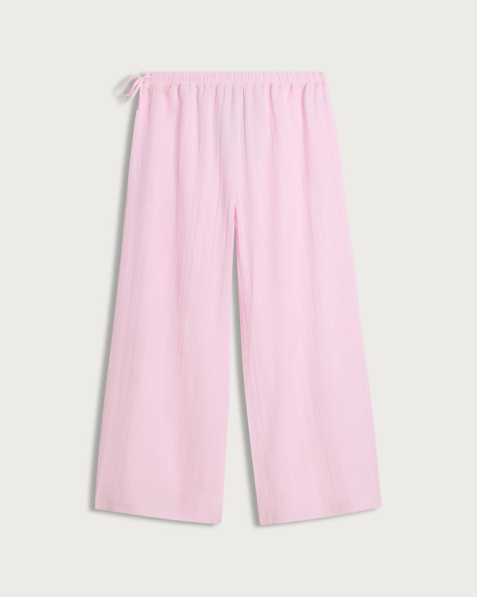 image 1 of OH ME OH MY Textured Wide Leg Beach Trousers in Pink