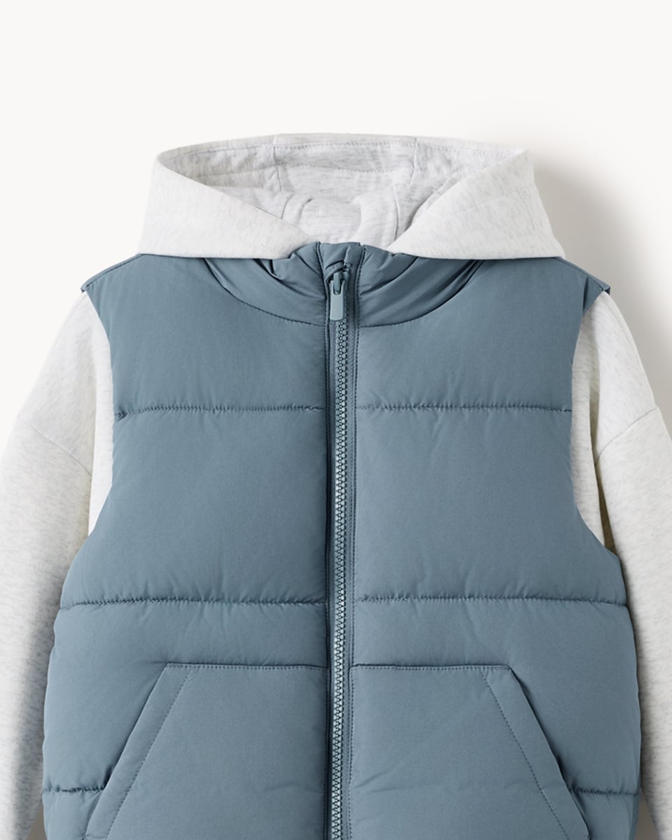 image 1 of F&F Boys 3-Piece Cotton Rich Gilet Set in Blue