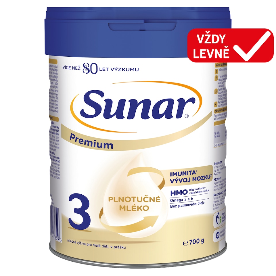 Obrázek 1 pro produkt Sunar Premium 3 batolecí mléko 700g