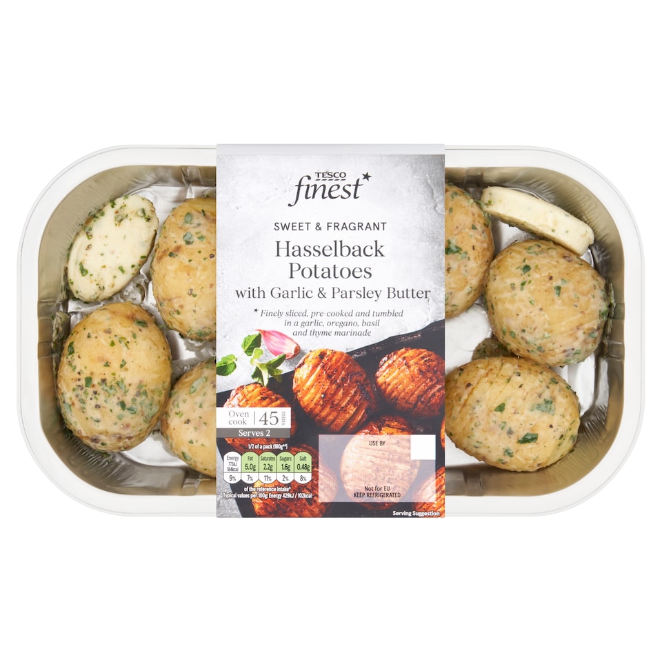 Tesco Finest Hasselback Potatoes Garlic Parsley Butter 450G