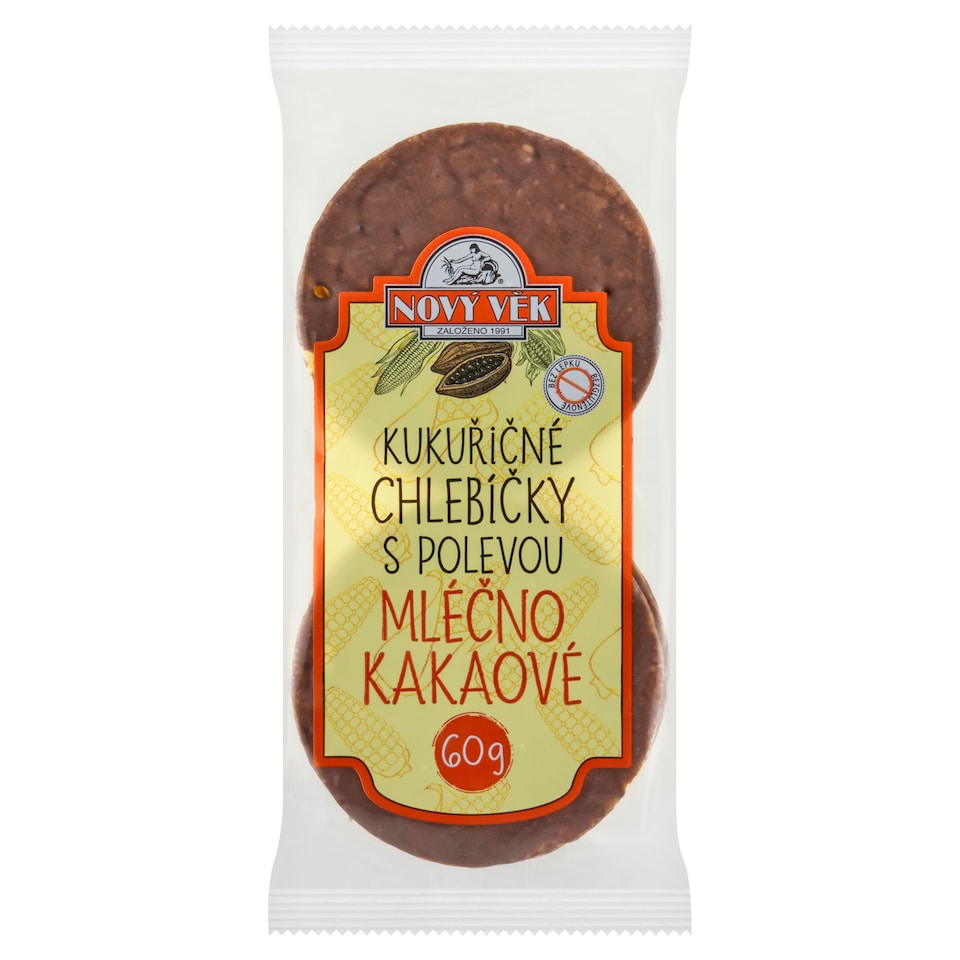 Obrázek 1 pro produkt Nový Věk Kukuřičné chlebíčky s polevou mléčnokakaové 60g