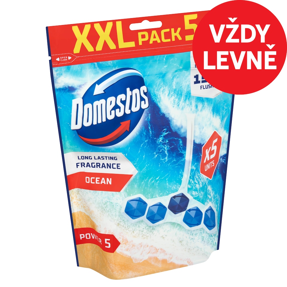 image 1 of Domestos Power 5 Ocean Solid Toilet Block 5 x 50g