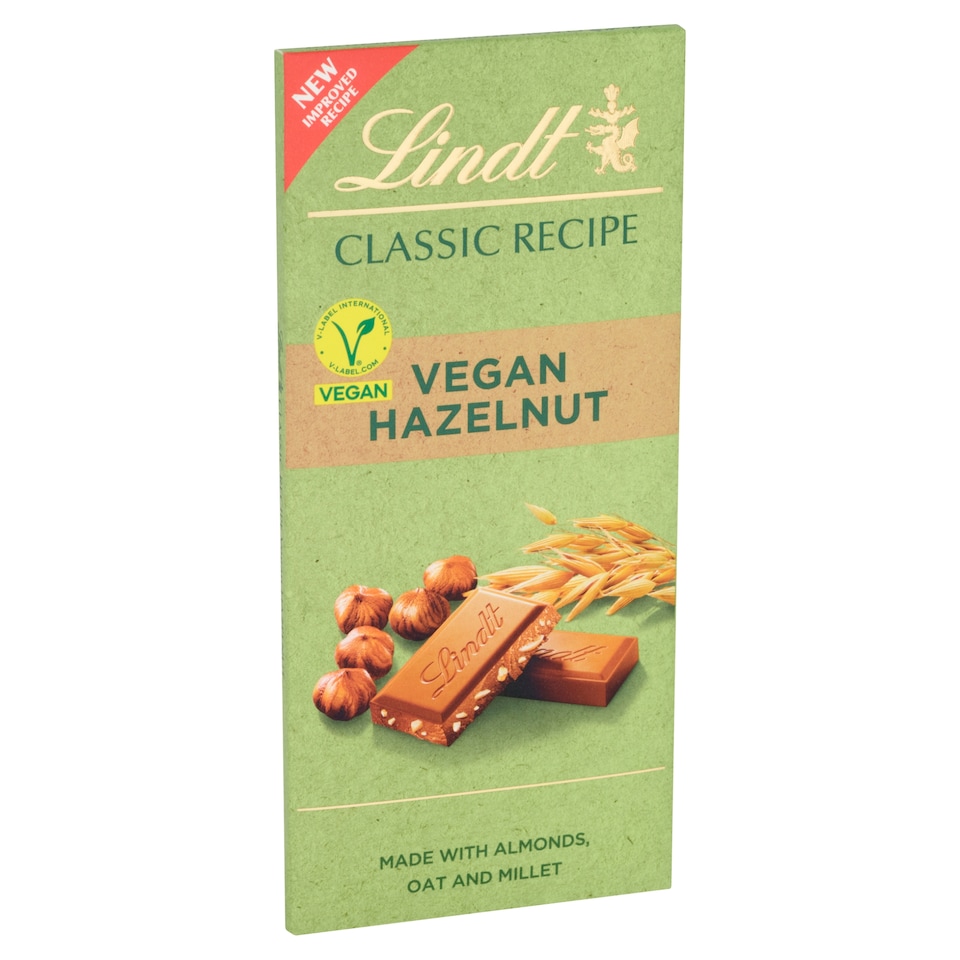 image 1 of Lindt Classic Recipe Vegan Hazelnut Chocolate 100G