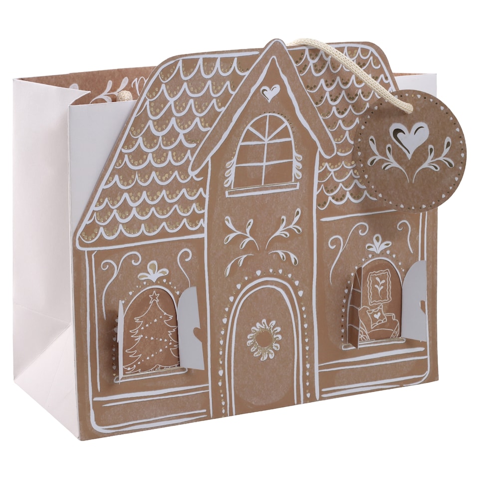 Tesco Gingerbread Medium Christmas Gift Bag