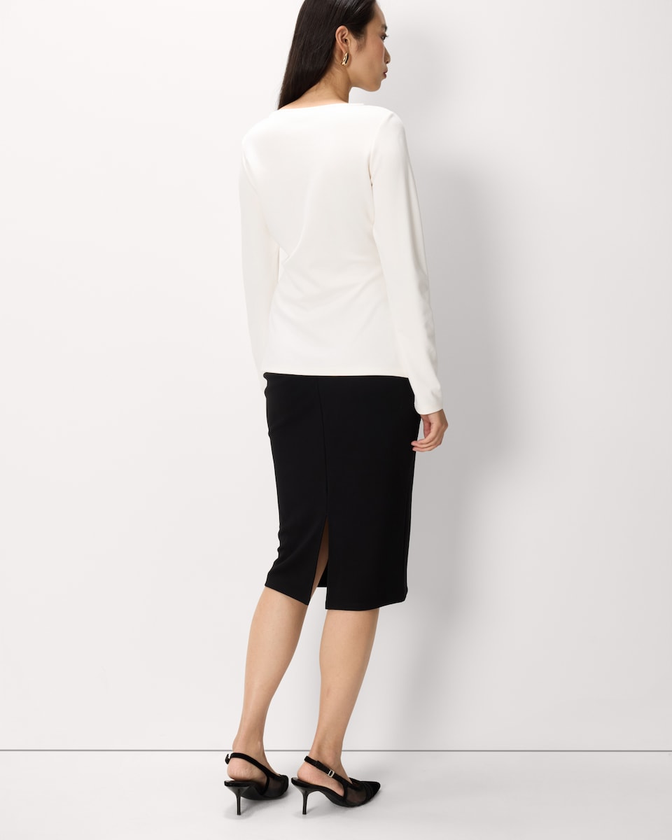 image 1 of F&F Frogging Long Sleeved Top in Cream