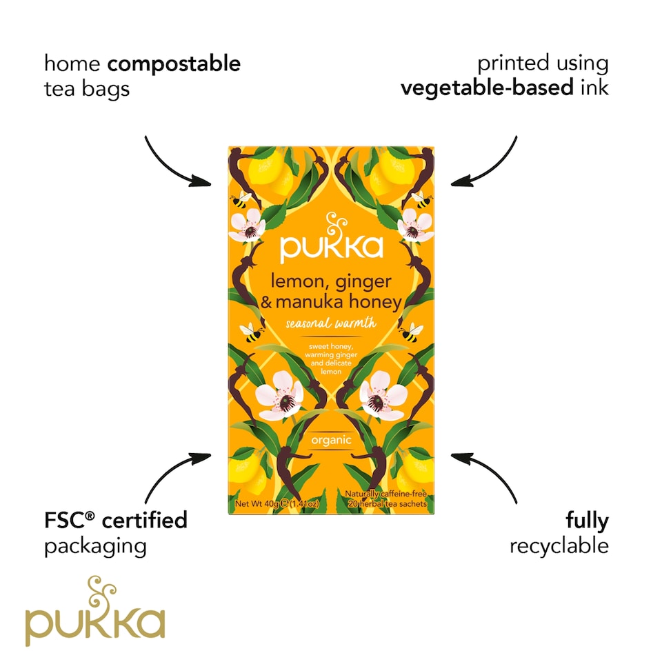 image 1 of Pukka Organic LEM & GINGR HON 20 T/Bgs 40g