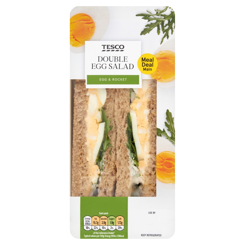 Tesco Double Egg Salad Sandwich 168G