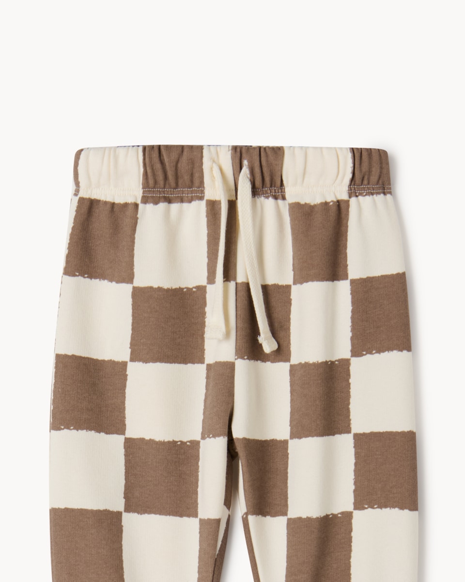 image 1 of F&F Baby 2-Piece Cotton Rich Sweatshirt & Joggers Set in Tan